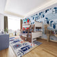 Blue Group Houses Wallpaper Mural for Use as Decoration in the Living Room