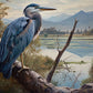 Majestic Heron Nature Landscape Mural Wallpaper