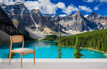 Serenity Mountain Lake Scenic Mural Wallpaper
