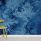 Mural Room Covered with Blue Marble Wallpaper