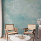 Aged Turquoise Abstract Art Mural Wallpaper