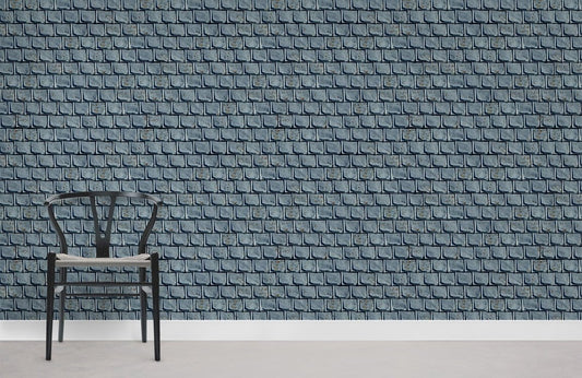Modern Blue Brick Effect Mural Wallpaper