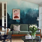 Wallpaper mural featuring a blue mist and dark forest scene, perfect for the living room.