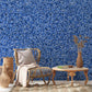 Wallpaper Mural in the Hallway with Blue Mosaic Pattern
