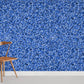 A Blue Mosaic Room with Wall Art