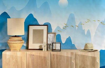 Serene Blue Mountain Landscape Wallpaper for Wall