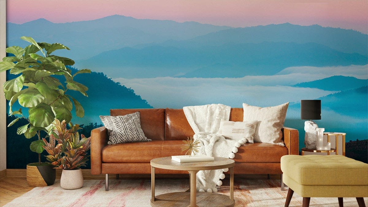 Blue Mountain Landscape Mural Wallpaper Home Decor