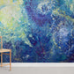 Ombre Blue Oil Painting Wallpaper Room