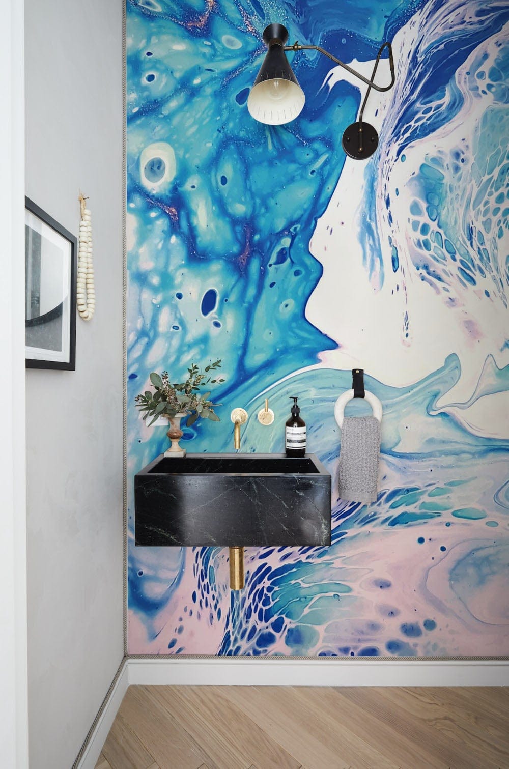 Marble with an abstract effect wallpaper mural for the bathroom