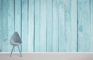 Rustic Blue Wooden Plank Wallpaper Mural