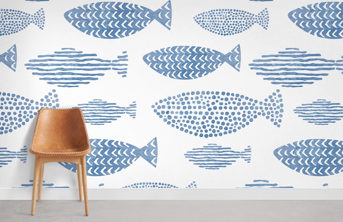 dense fish wallpaper mural design