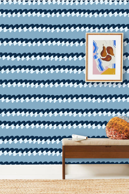 Waves Pattern Wallpaper Mural Room