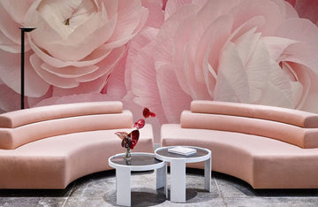 Elegante Muro Decorativo con Fiori Rosa