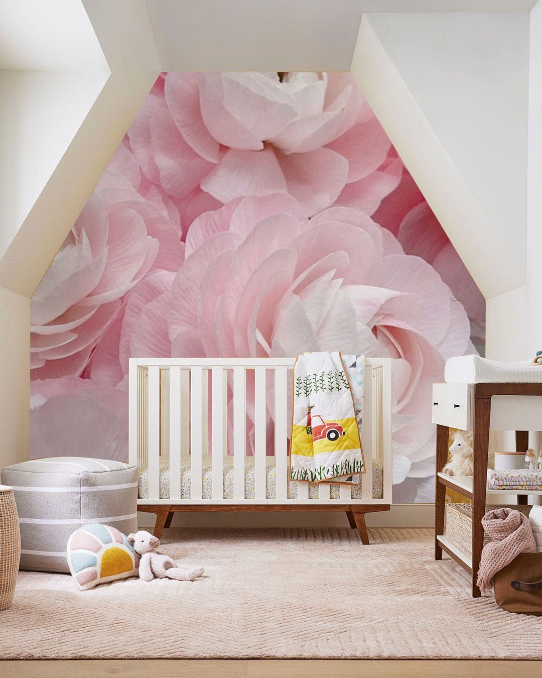 pink flower blossom wall mural nursery decoration