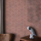 Wallpaper mural with a brick red bones pattern for use in the decor of the hallway