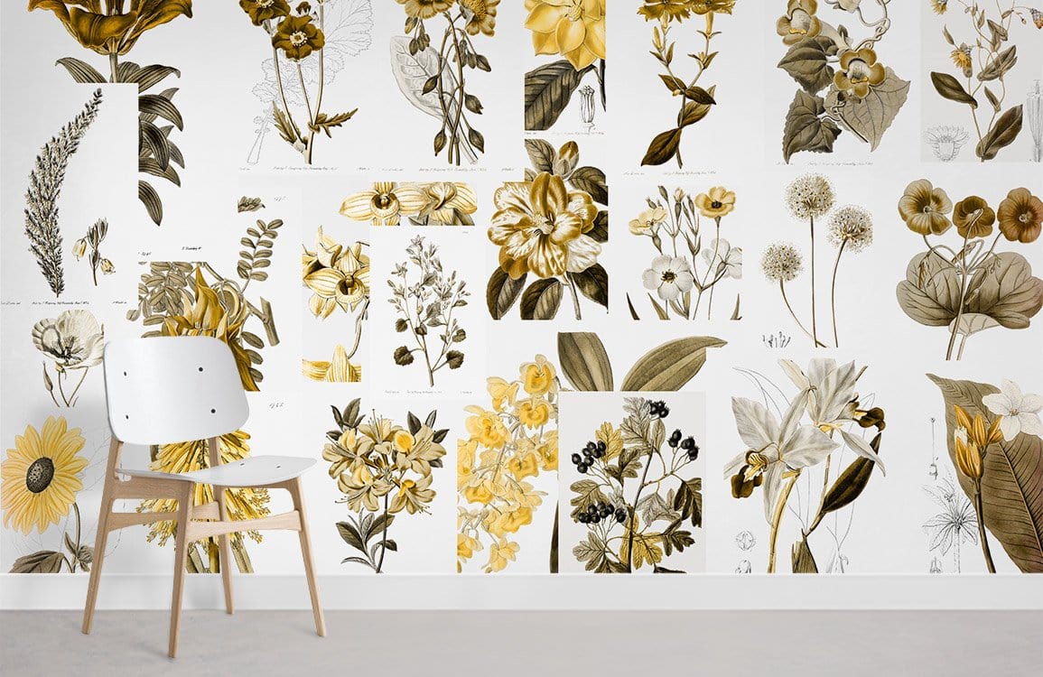 Home Decoration Featuring a Botany Flower Wallpaper Mural