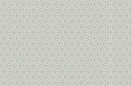 Wallpaper mural with a geometric flower pattern for use as home decor.