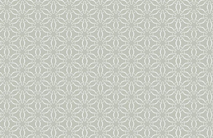 Wallpaper mural with a geometric flower pattern for use as home decor.