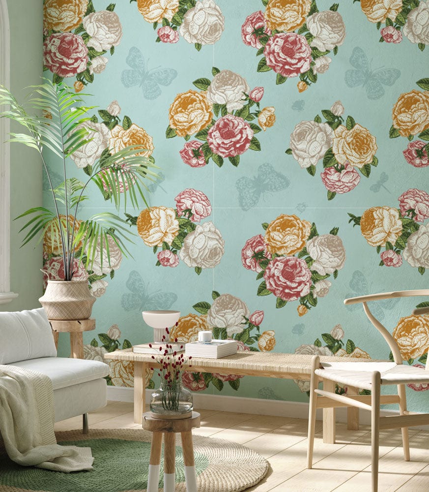 Wallpaper Mural for Interior Design Featuring Bouquets and Flowers to Adorn Your Home
