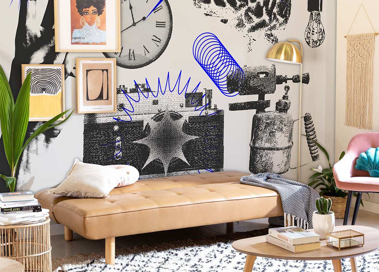 brainstorm pattern wall mural bedroom
