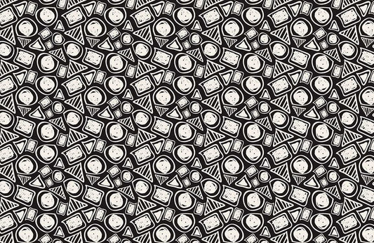 Modern Abstract Geometric Black Wallpaper Mural