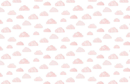 Charming Pink Clouds Children's Mural Wallpaper