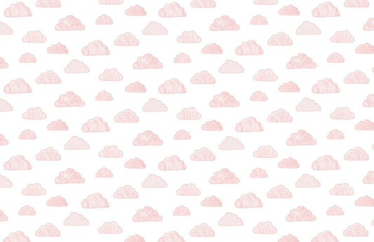 Charming Pink Clouds Children's Mural Wallpaper