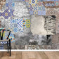 Brick grain Cement grey 3d wallpaper room