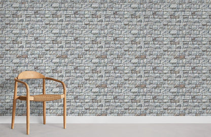 Modern Grey Brick Pattern Mural Wallpaper