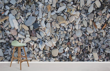 Neutral Pebble Stone Texture Wallpaper Mural