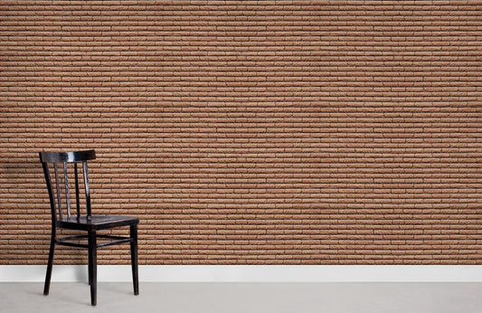 Rustic Textured Brown Brick Mural Wallpaper