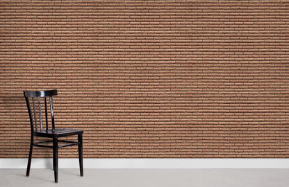 Rustic Textured Brown Brick Mural Wallpaper