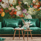 The living room would look amazing with a wallpaper mural like this one, which depicts colourful flowers floating on water.