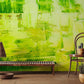 Bright Green Oil Painting Graffiti Art Custom Design