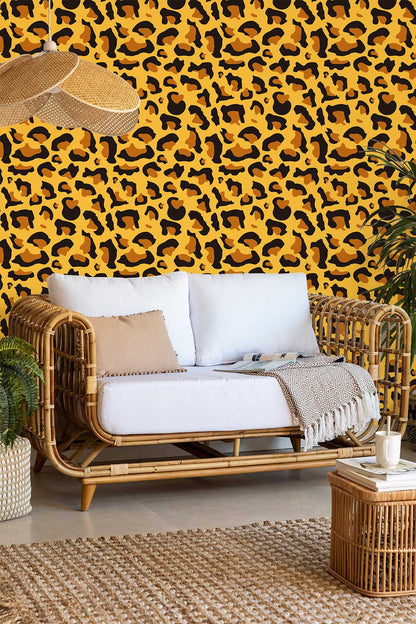 wall murals for the home that have a texture of wild leopard fur on them.