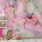 bright pink marble wall mural hallway decoration