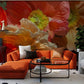 bright poppy wall mural hallway design living room decoration
