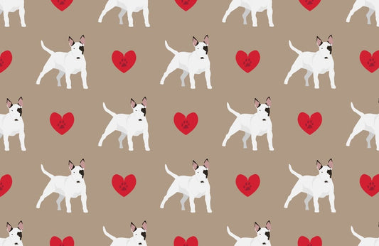 Wallpaper Mural with a Dog and a Heart for Home Decoration