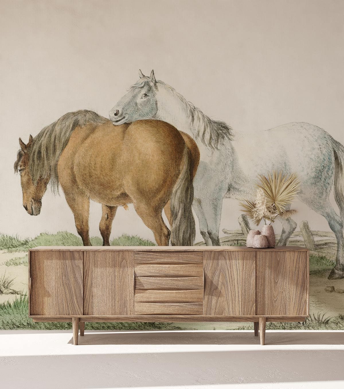 couple horse animal wallpaper Murals for hallway