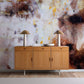 Brown Block Grained Wall Wallpaper Mural for Use as Decoration in Hallways