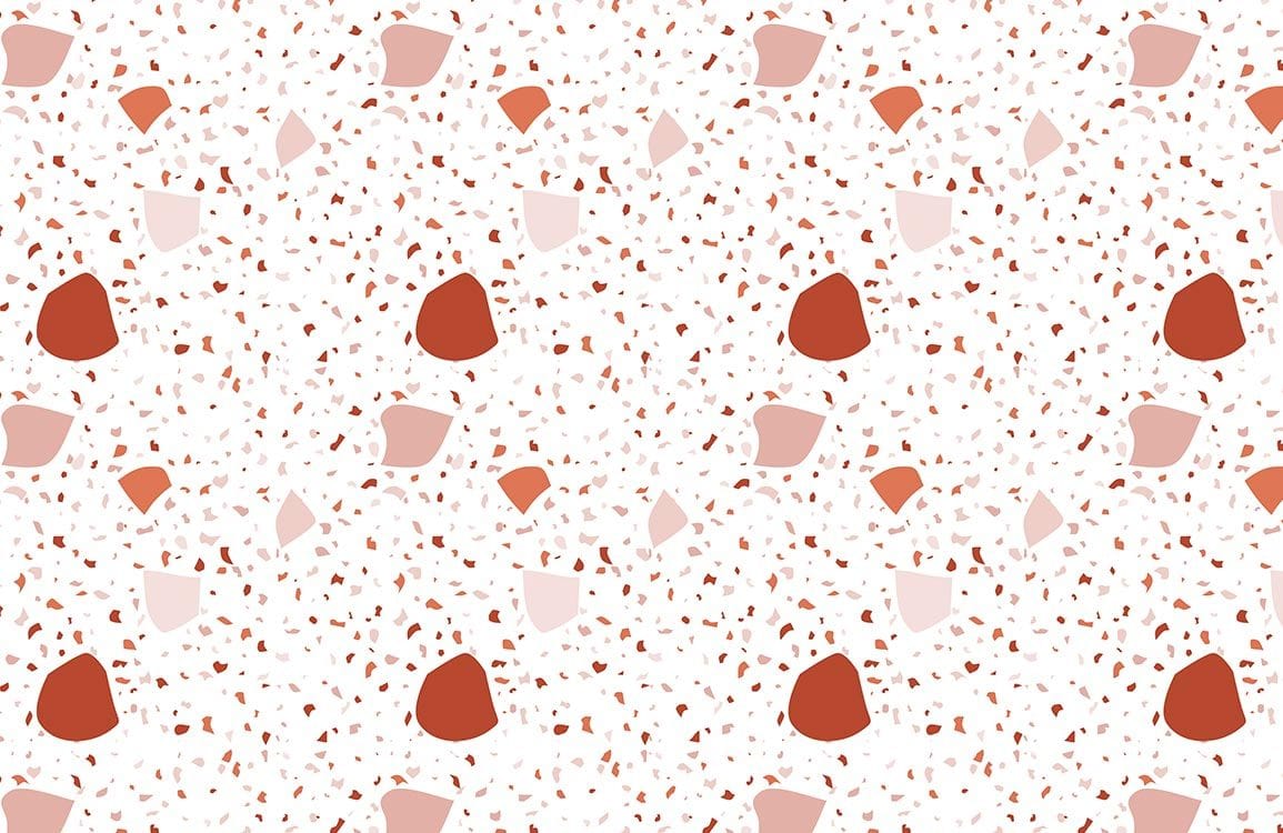 Wallpaper with an Orange Chip Marble Pattern in a Living Room