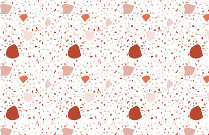 Wallpaper with an Orange Chip Marble Pattern in a Living Room