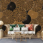 Brown Umbrella Dots Mural Wallpaper for the Family Room