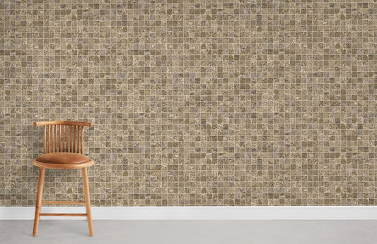 Mural of a Brown Mosaic Wallpaper