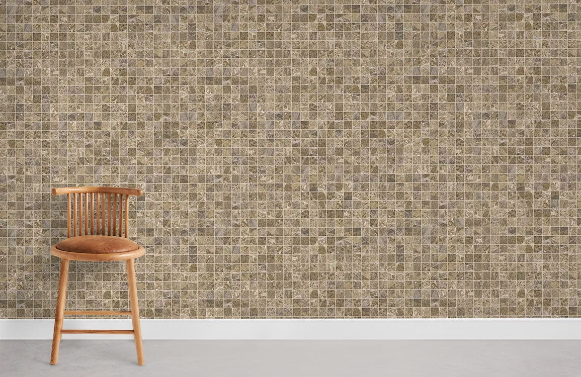 Mural of a Brown Mosaic Wallpaper