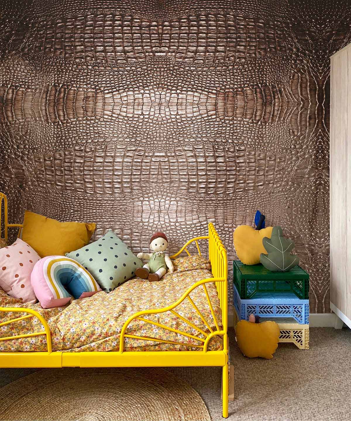 Wallpaper in the Shape of a Brown Python Mural for Use in Children's Rooms