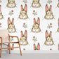 Brown Rabbit Flower Wallpaper for Kids