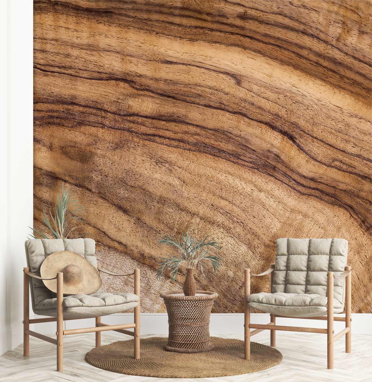 Natural Wood Grain Wallpaper for Home Interior Decor