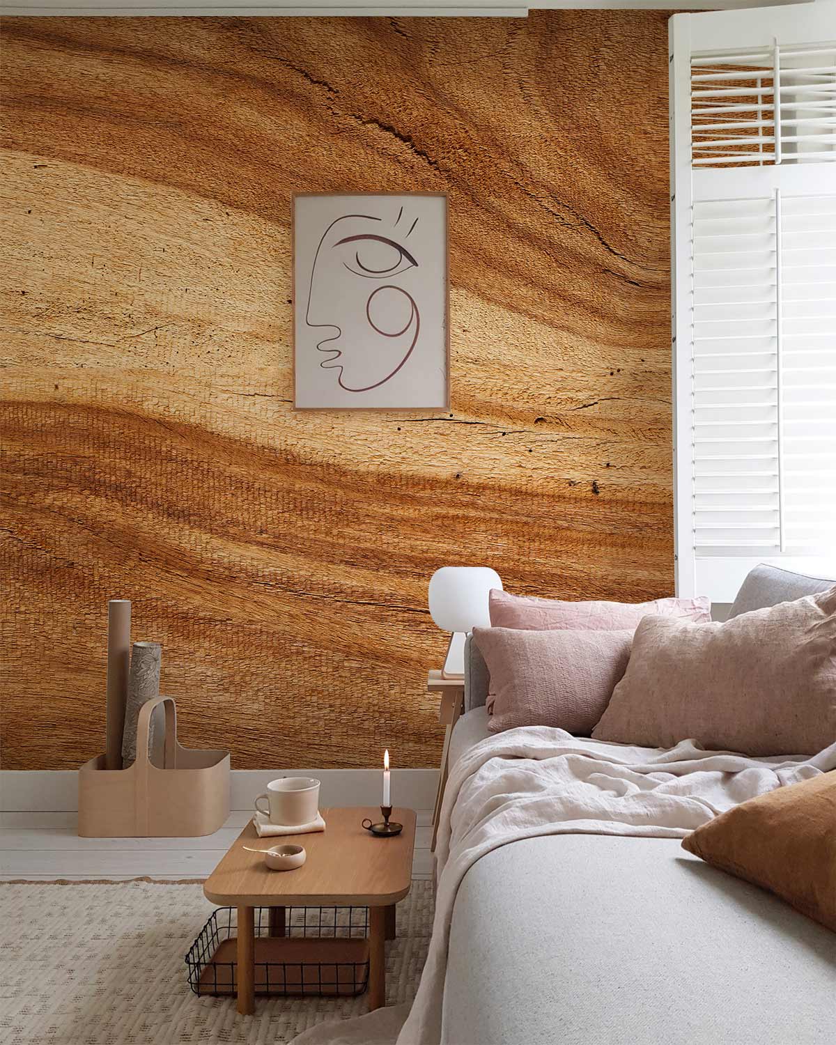 Brown Wood Grain Custom Wallpaper Decoration Idea