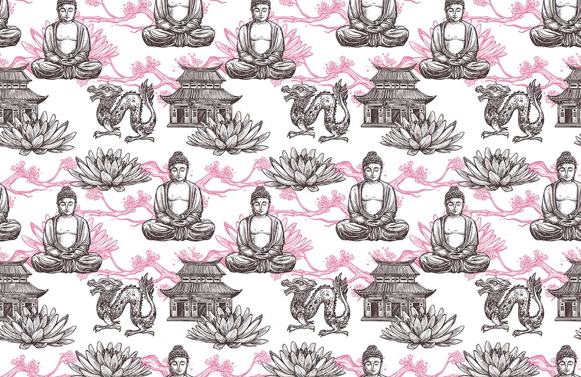 Buddha Meditation Religious Wallpaper Home Decor